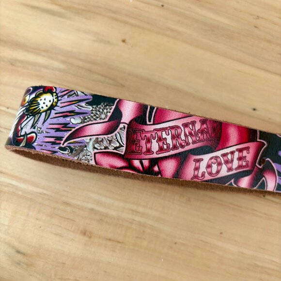 Vintage Leather Belt Ed Hardy by Christian Audigier Size L - Picture 13 of 16